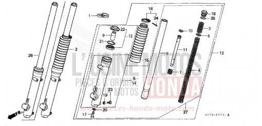 FRONT FORK (EXCEPT XL125SZ/A/B,C-CM) XL125SC de 1982